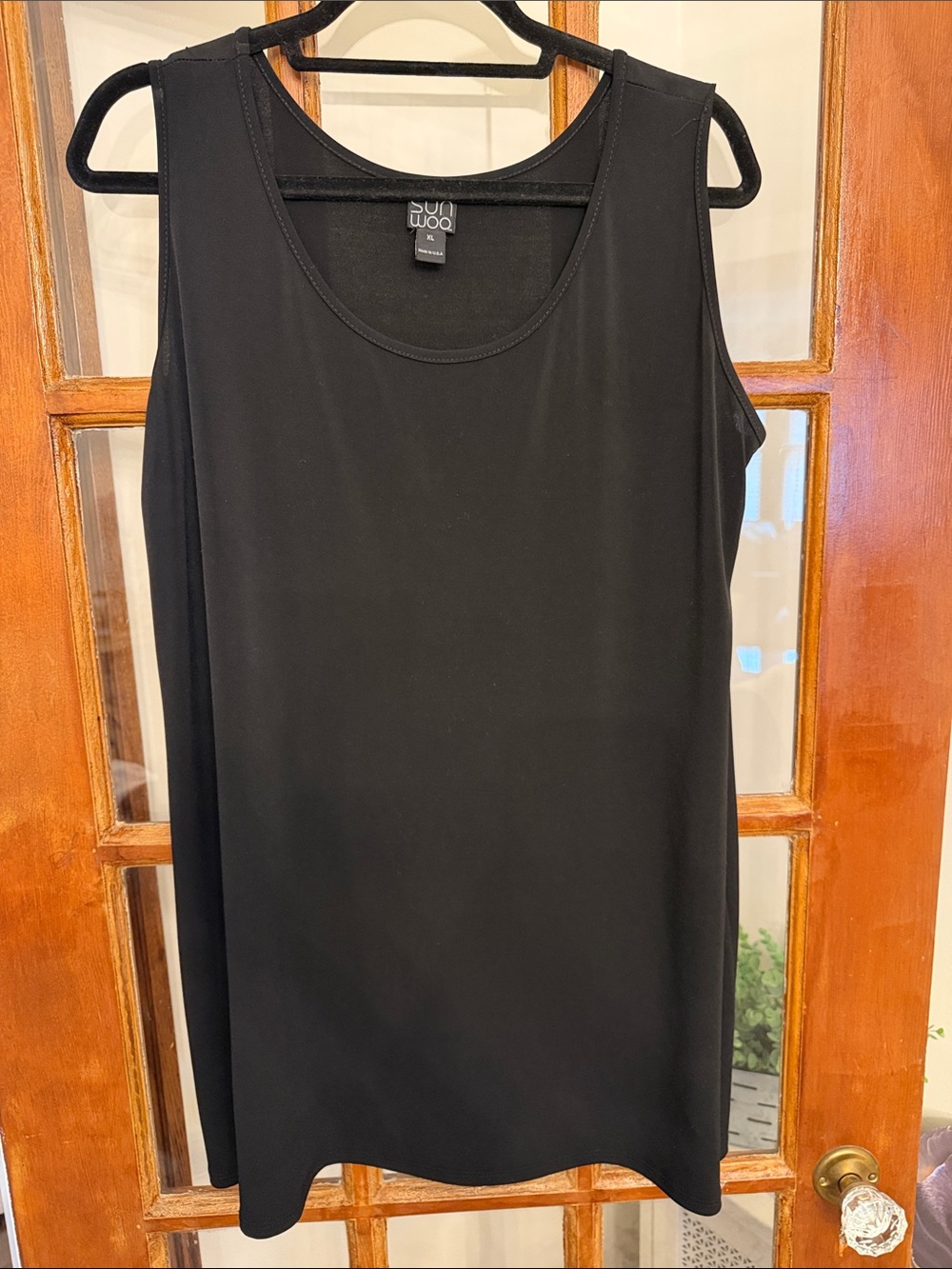 Clara Sun Woo Black Scoop Neck Sleeveless tunic Size Xl